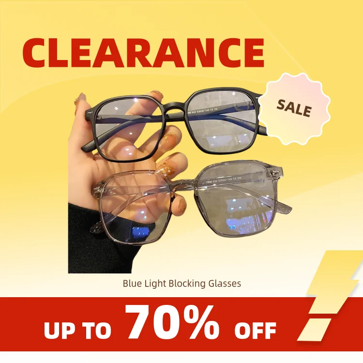 Clearance_Transparent Computer Glasses Frame Women Men Anti Blue Light Square Eyewear Blocking Glasses Optical Spectacle Eyeglas