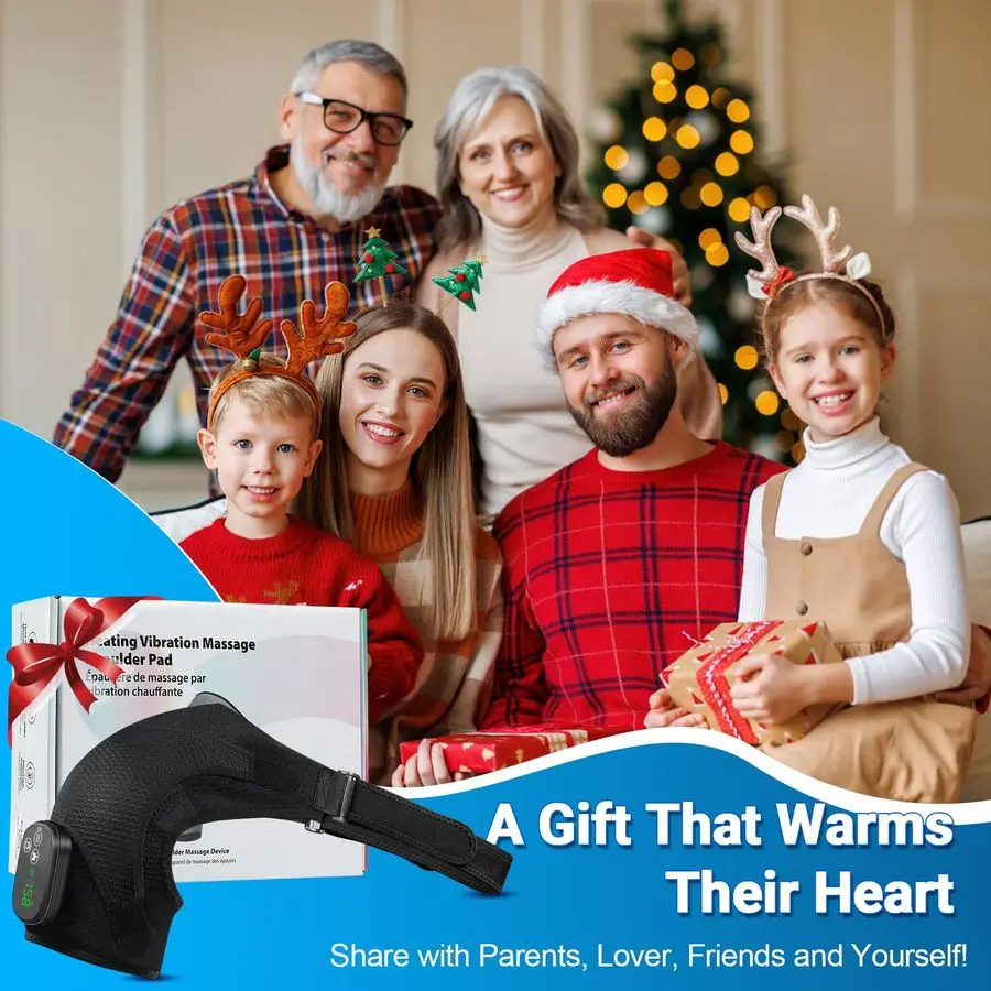 

Беспроводная грелка для плеч с массажером, портативная обертка для массажа плеч с 6 таймерами и 3 вибрациями для вращающейся манжеты