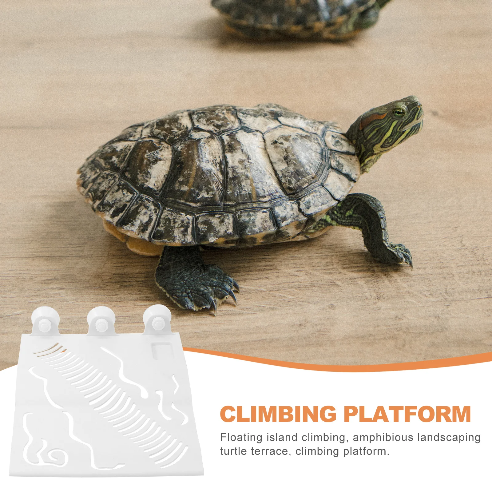 

1pc Turtle Basking Platform Pp Material Suction Cup Installation Reptile Sunbathing Feeding Hiding Spot Tortoise Floating
