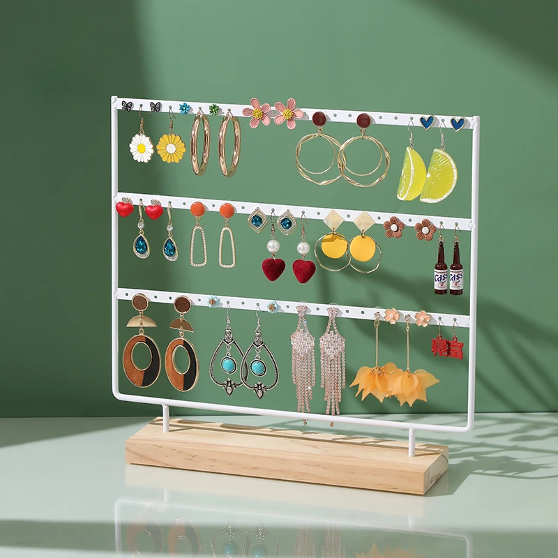 

Деревянная 3-х уровневая подставка для сережек премиум-класса с 69 отверстиями для витрины на столешнице