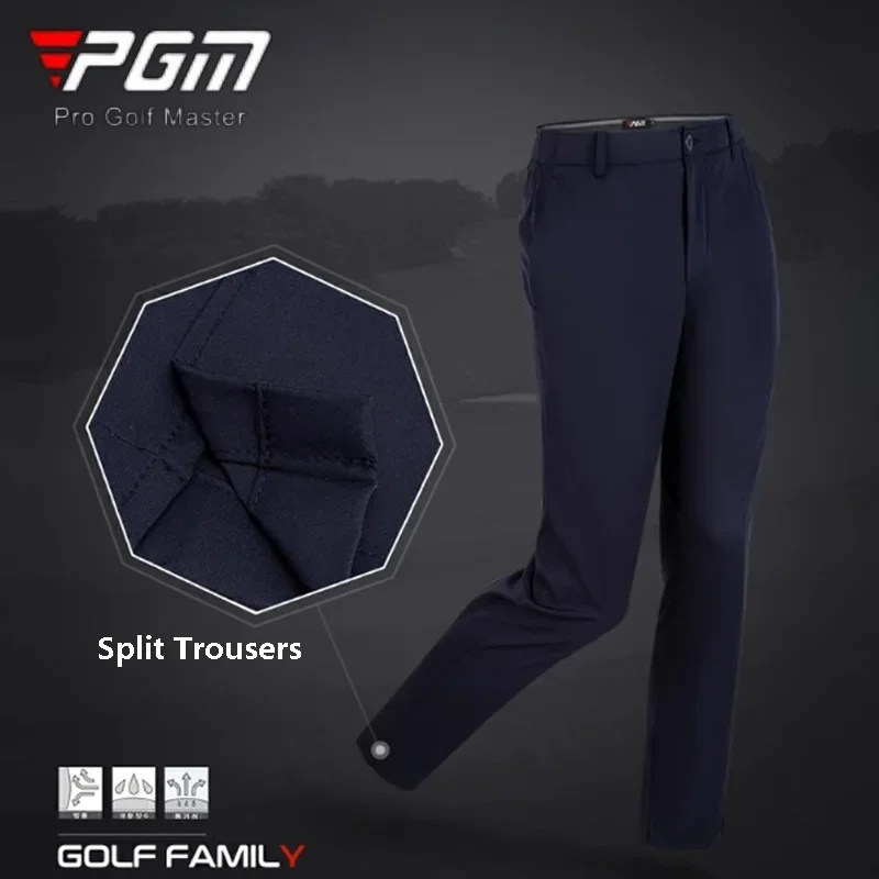 PGM Men Golf Pants Male Breathable Quick Dry Trousers Men Elastic Waistband Long Pants Split Zipper Casual Golf Sweatpants