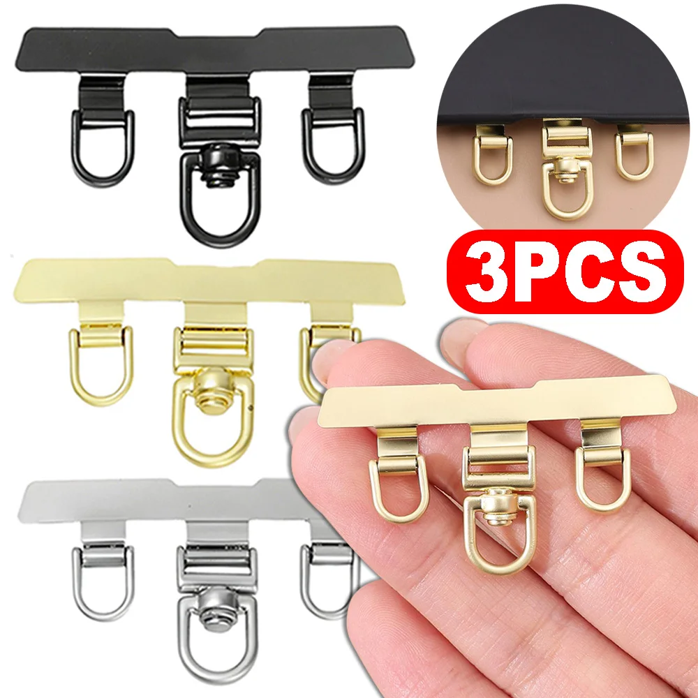 

1-3Pcs Replacement Stainless Steel Lanyard Gasket Hanging Cord Clips Metal Cellphone Tether Patch Three-ear Phone Lanyard Card