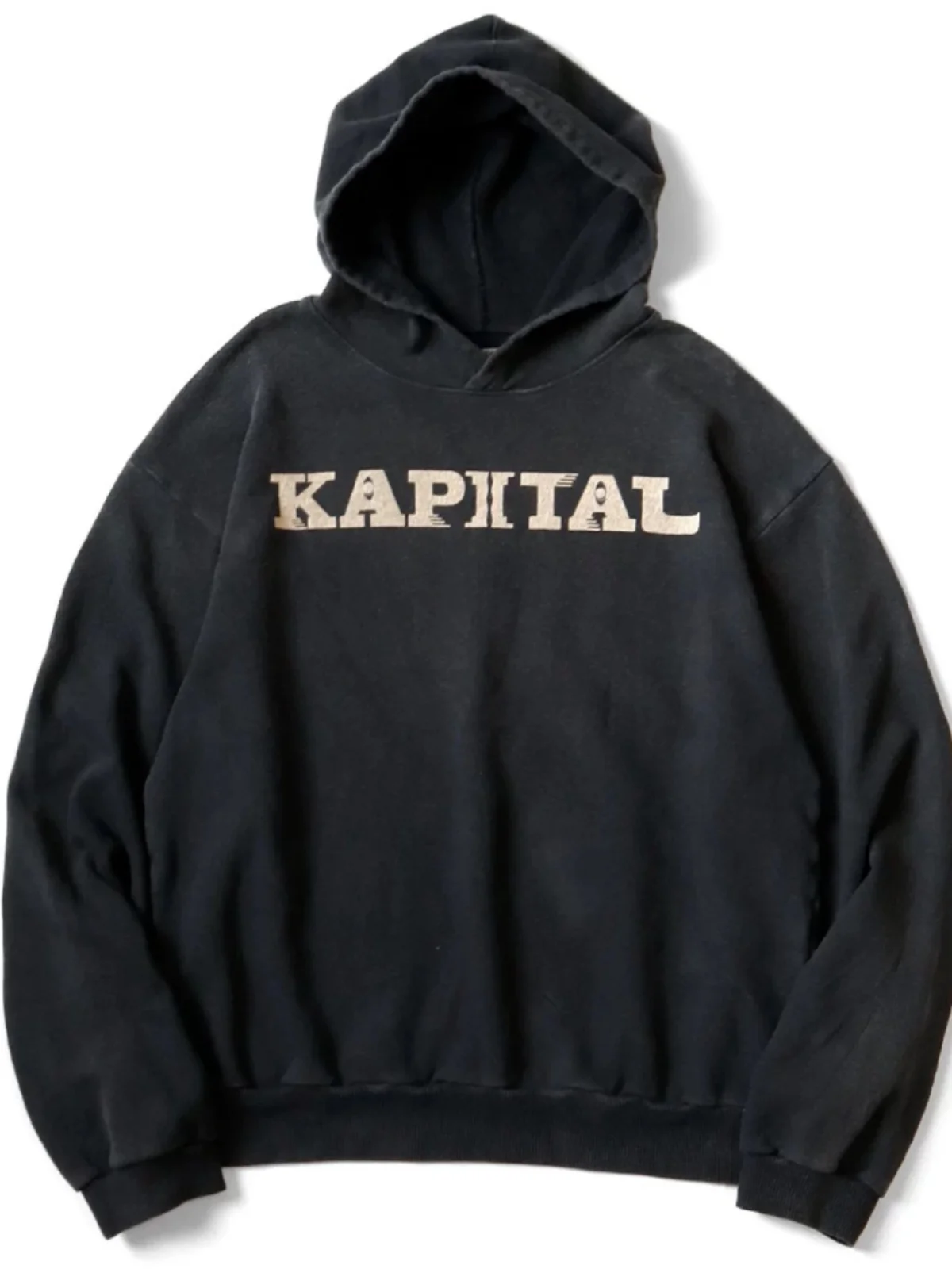 

KAPITAL 24AW Pure Cotton Hoodie Warm Letter Print Retro Sle Men's Sweatirt Youth Autumn Faion Casual Wear