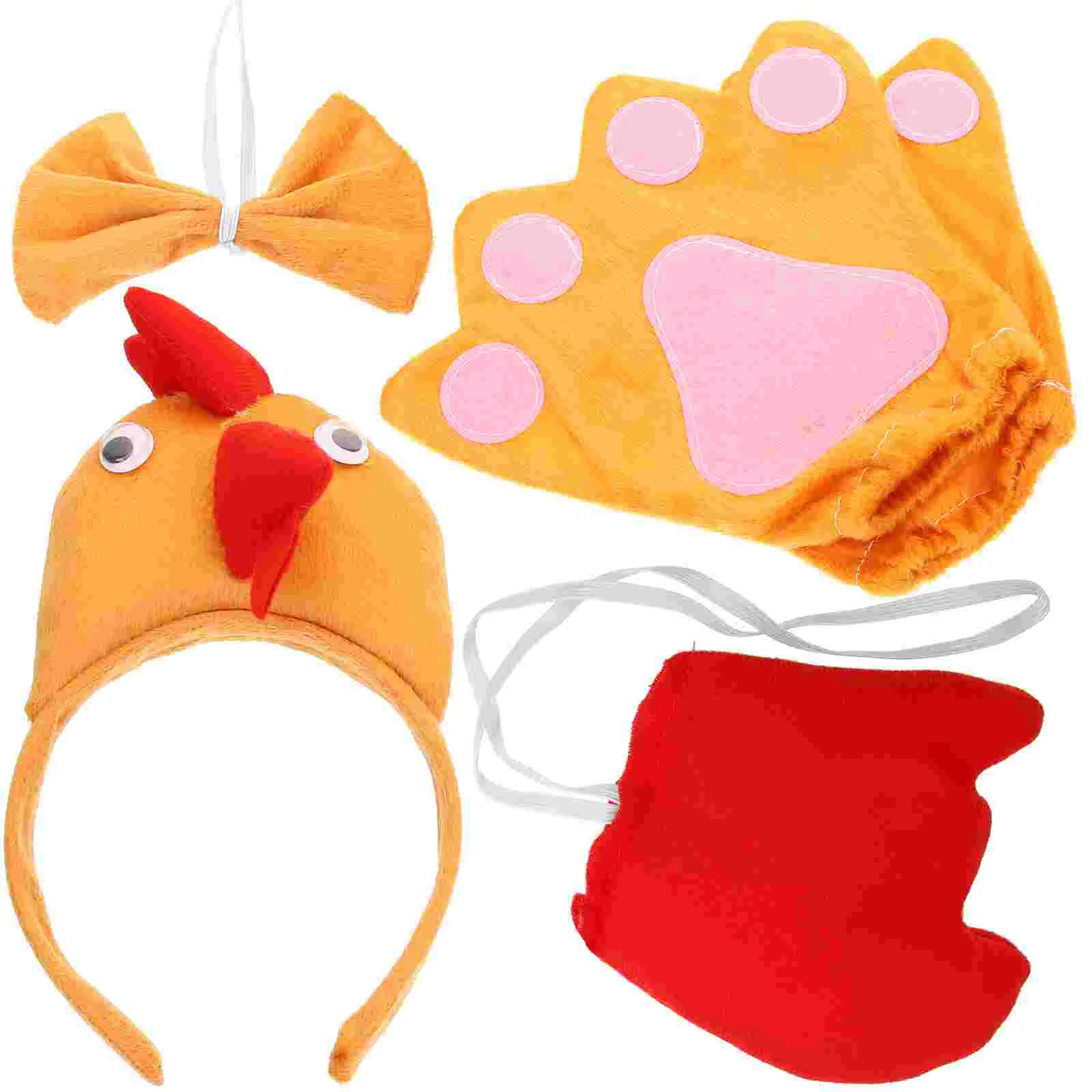 

Plush Toy Chicken Headband Decoration Child Apparel Costume Kids Cloth Easter Party Bow Tie