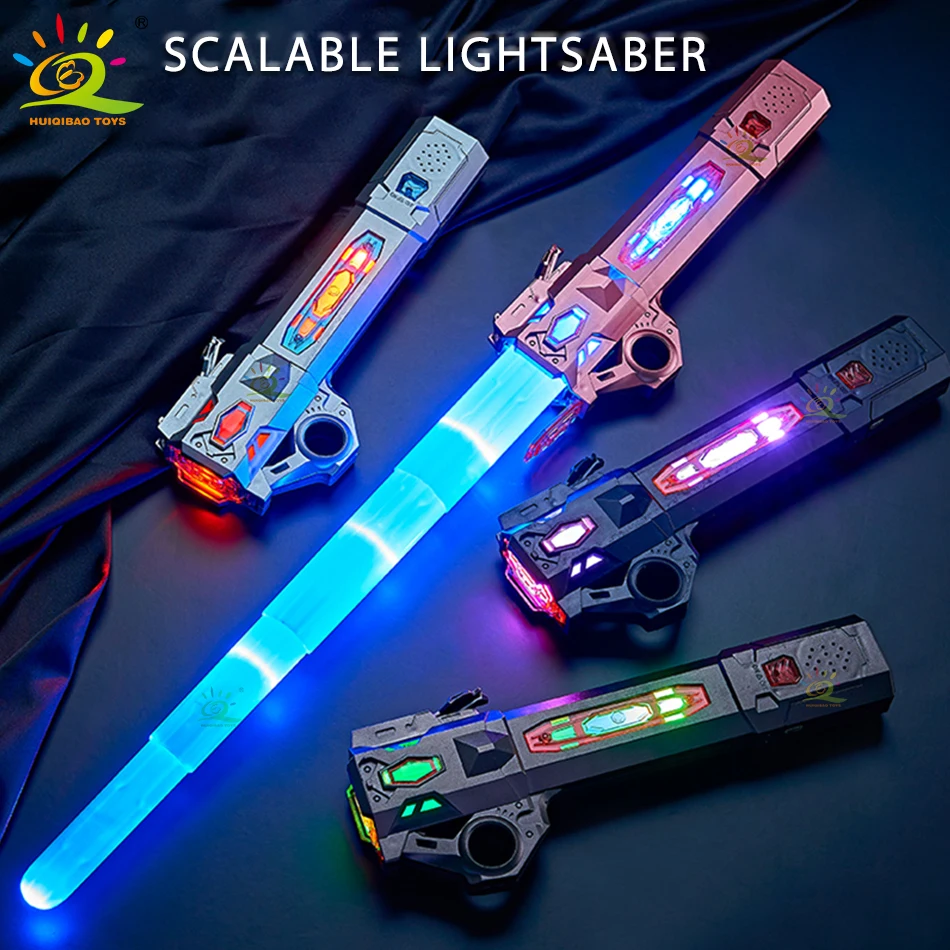 Retractable Lightsaber Finger Rotating Laser Sword Flash Luminous Soundfont Force FX FOC Blaster Cosplay Battle Toy for Children