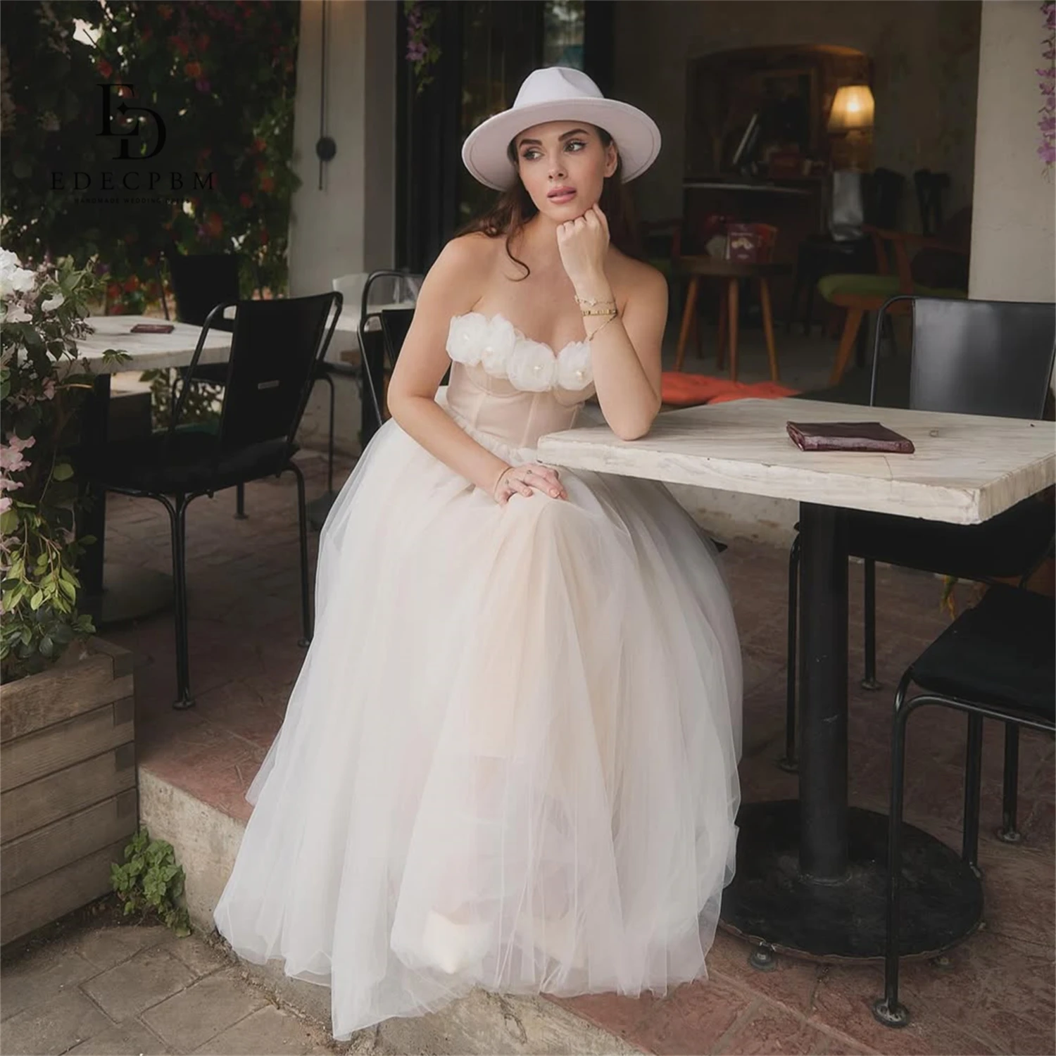

EDECPBM Customized Bridal Dress Wedding Dress White Women's Dress Elegant Woman Wedding Party Dresses Wedding Dress Large Sizes