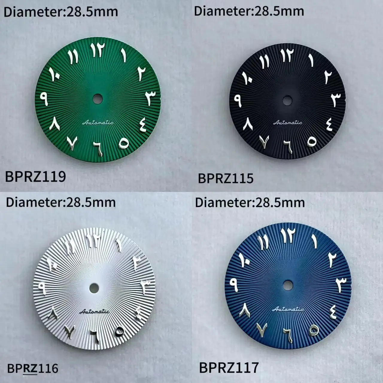 28.5mm não emissor de luz s dial prata prego alfabeto árabe dial suitablenh dial 35 movimento logotipo árabe modificado accessodial