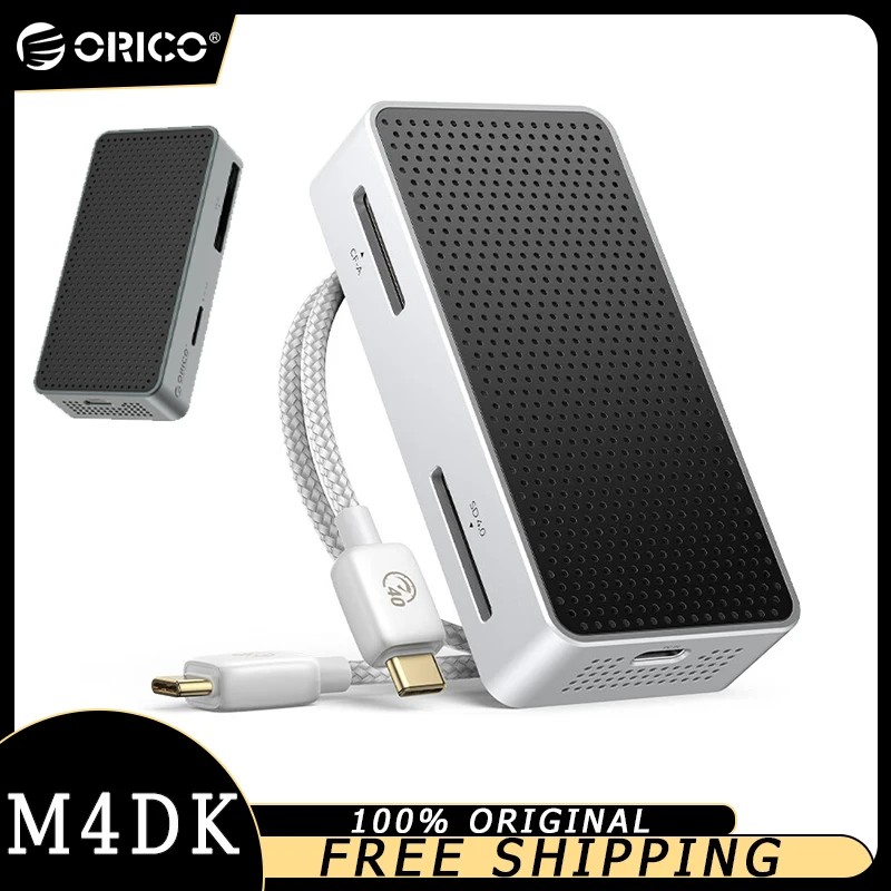 Orico M4DK قارئ بطاقات الكل في واحد 40 جيجابت في الثانية قارئ بطاقات عالي السرعة يدعم قارئ بطاقات ذاكرة الكاميرا CFA/B/SD/TF/CF مخصص