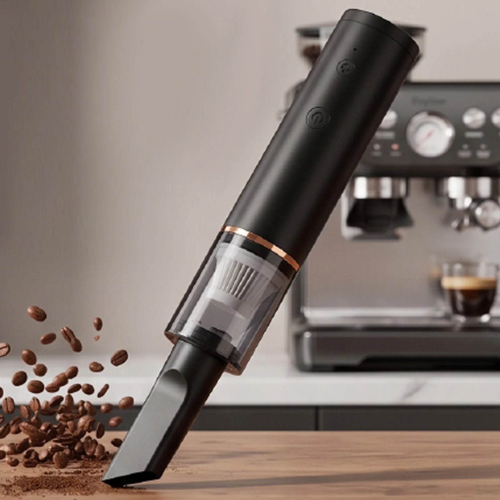 Coffee Grinder Vacuum Cleaner Handheld Cordless Rechargable Soft Brush Coffee Powder Cleaner for Home Travel Use