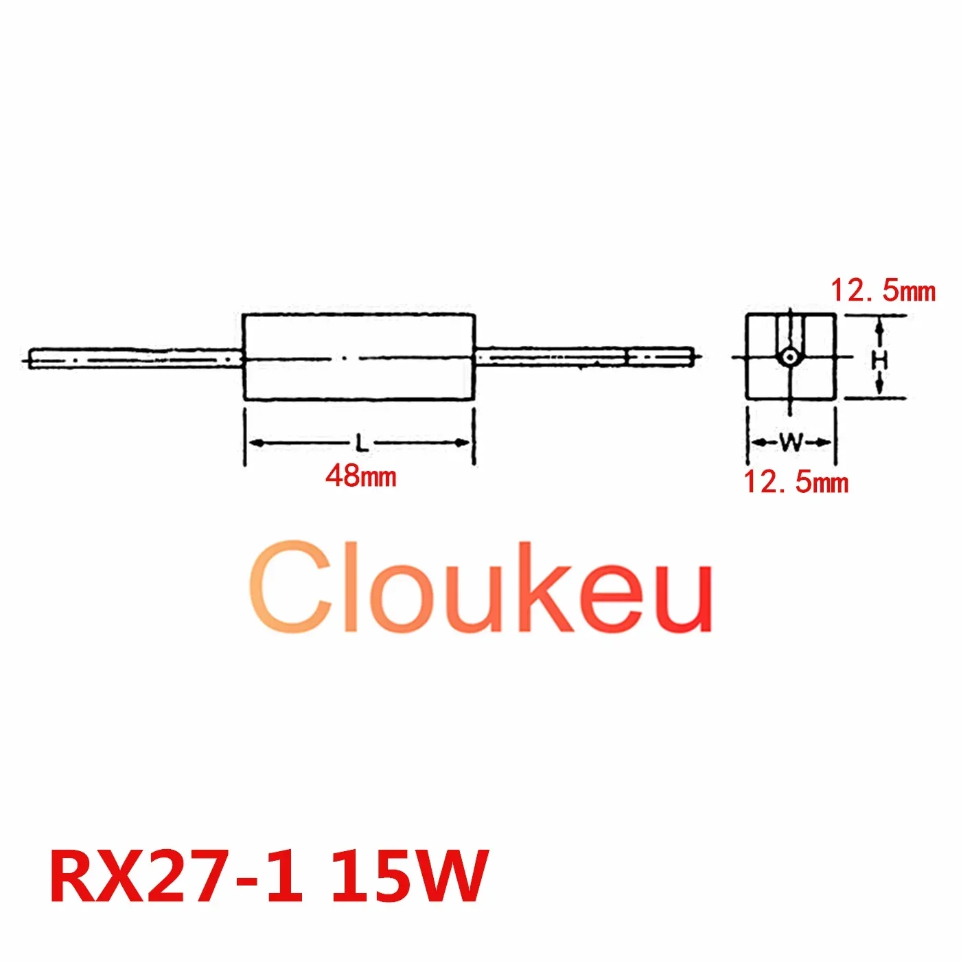 (1 piece) Cement resistor Horizontal SQP RX27 15W 5% 2.4K 2.7K 3K 3.6K 3.9K 4.3K 4.7K 5.1K 5.6K 6.2K 6.8K 7.5K 8.2K 10K 47K 300K