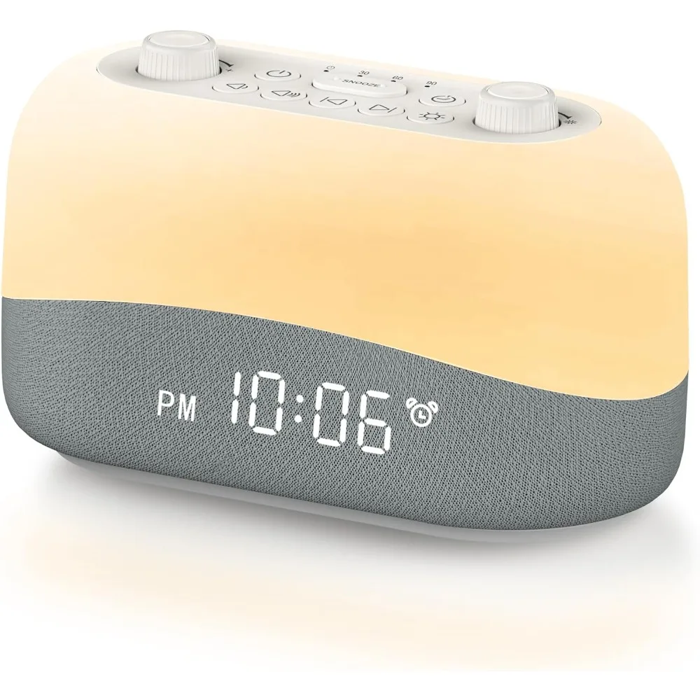 Sound Machine Alarm Clock - White Noise Sound Machine with 29 Soothing Sounds, Night Light, 0-100% Dimmable,Alarm Clock