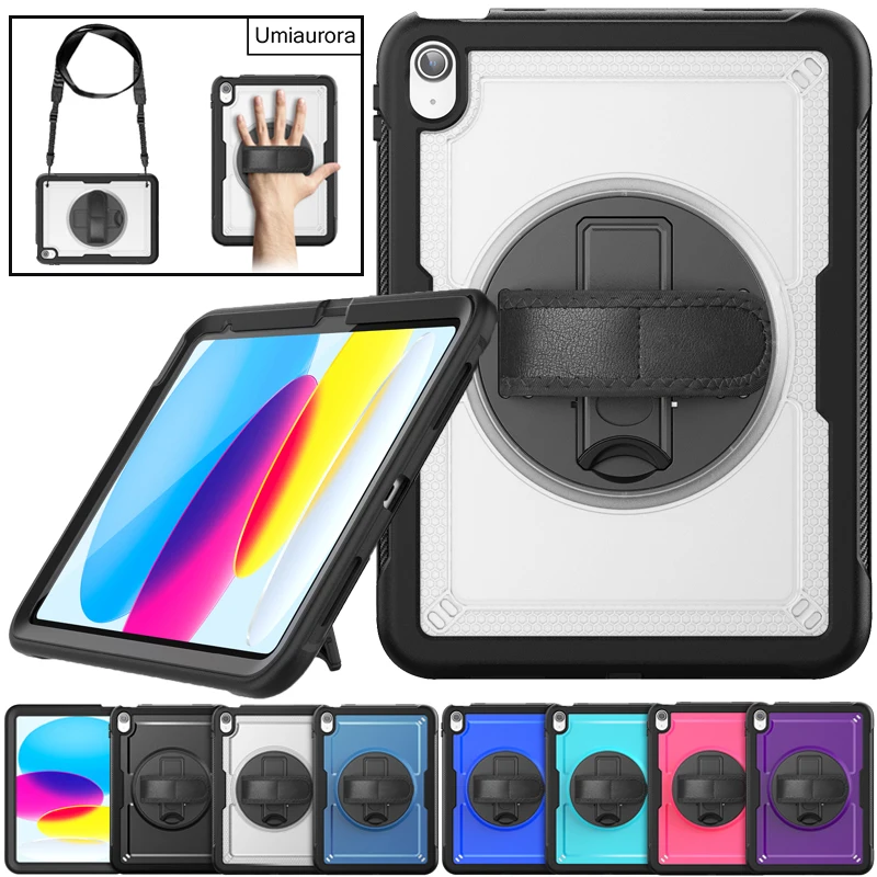 

Для iPad 11-го поколения 11-дюймовый A16 7-й 8, 9-й 10,2 10-й 10,9 Air2 9,7 Pro 10.5 Противоударный чехол для планшета с ремешком на руку Подставка Armor Funda