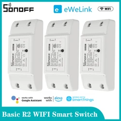 Sonoff Basic R2 Wifi DIY interruptor inteligente Control remoto hogar inteligente eWeLink APP Control funciona con Alexa Google Home