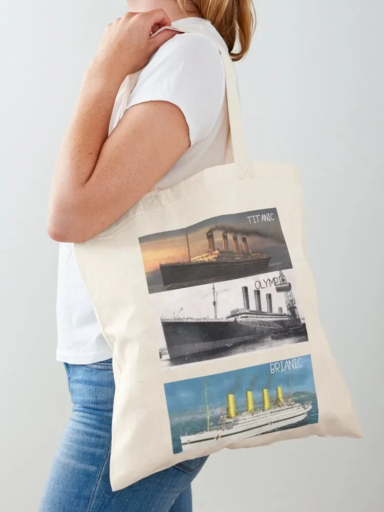 Titanic,britanic sister ship,iceberg,white star star liners,ship Tote Bag cute tote bag bags woman 2025 free delivery bags