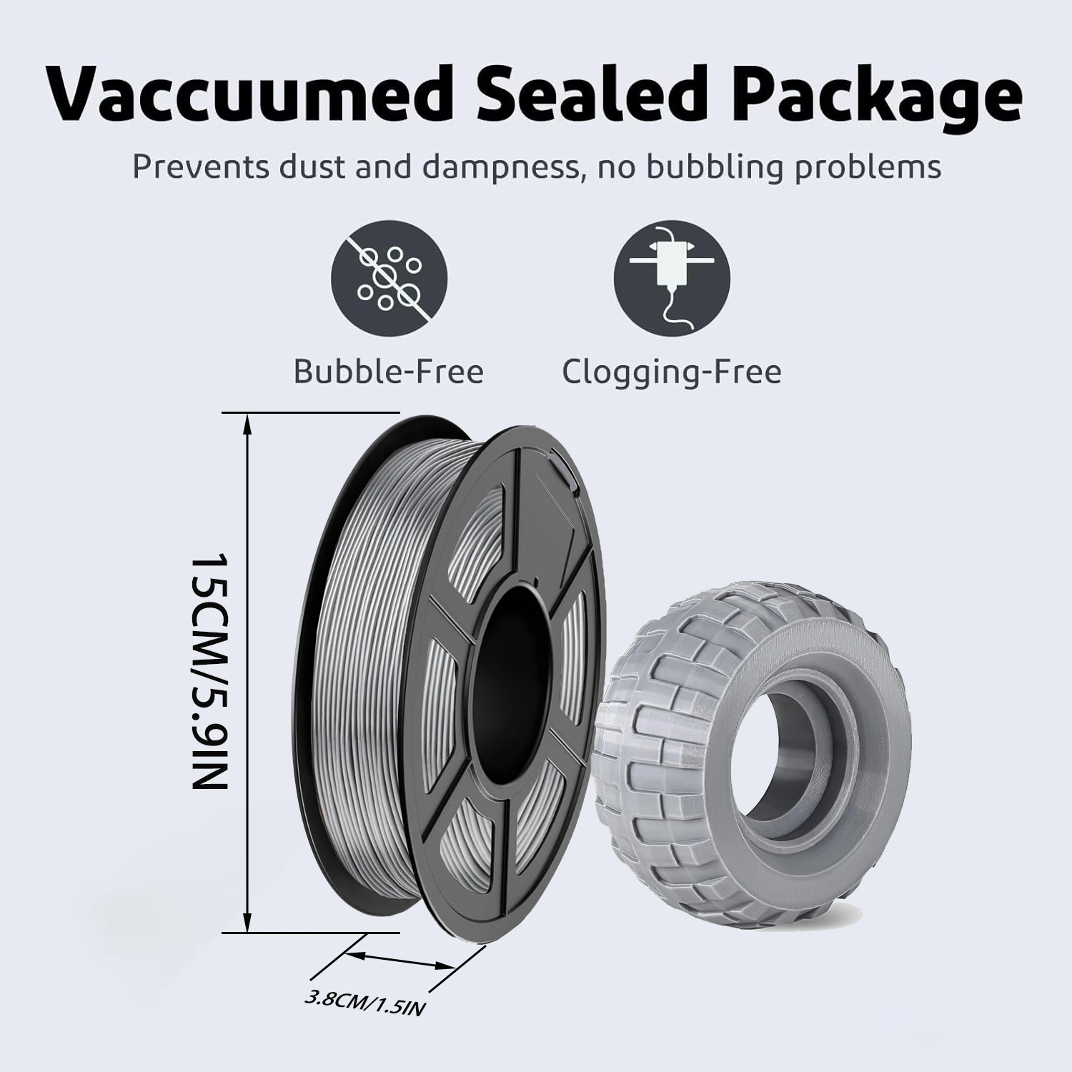 خيوط طابعة ثلاثية الأبعاد 1.75 مم، حزمة خيوط TPU عالية السرعة 95A، بكرة 500 جرام، لفتان، إجمالي 1 كجم
