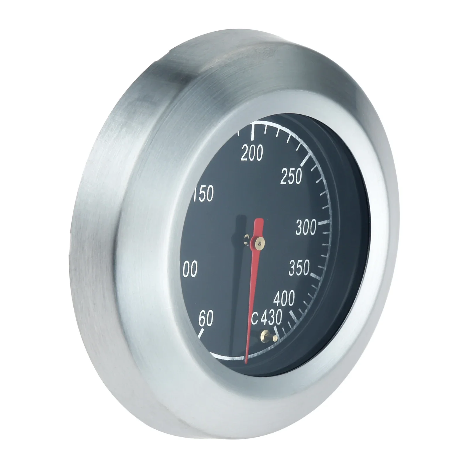 Termômetro para churrasco em aço inoxidável, Medidor de temperatura para churrasco, Fumante a carvão, Peças de acampamento ao ar livre, 3 Polegada Face, 430 ℃, 1Pc