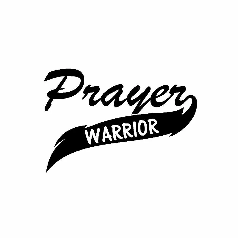 Prayer Warrior Christian Decal High Quality Car Decoration Personality PVC Car Window Waterproof Sticker Black/White, 15cm*10cm