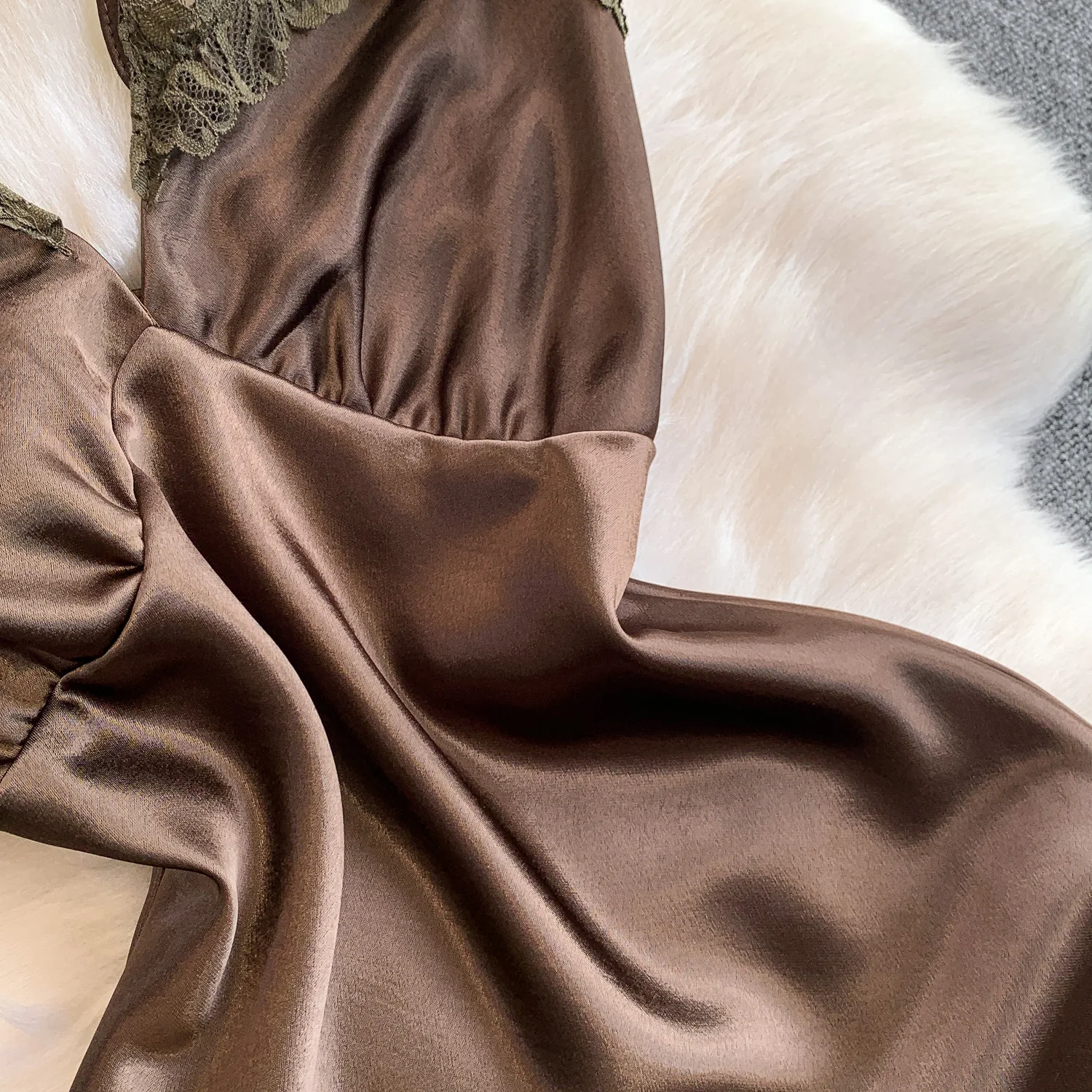 Chic vintage senza schienale in raso con scollo a V senza maniche Elegante fata coreana moda Party abbigliamento donna