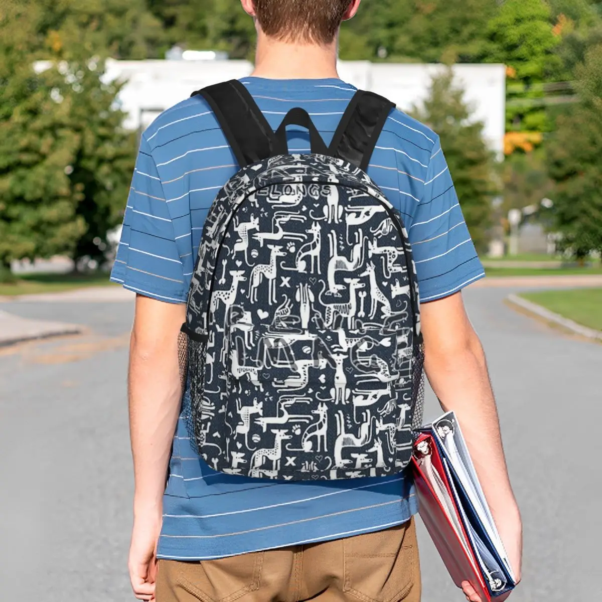 Italian Greyhound Themed Backpack Student BookBag Kids School Bag Computer Shoulder Bags for Boys Girls