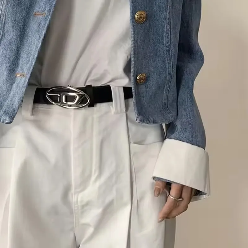 D-button Head Belt Fashion Comfortable And Skin-friendly Irregular Belt Clothing Accessories New Belt Jeans Decoration Ms. Men