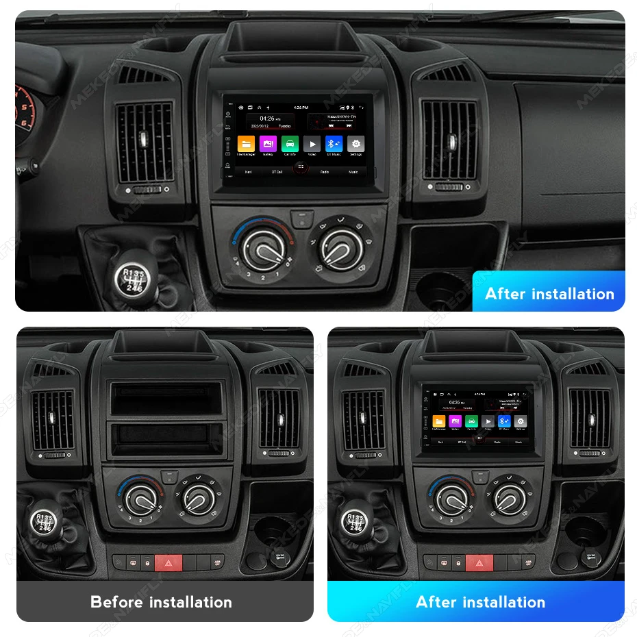 MEKEDE Android 15 2+64GB For Fiat Ducato 2007-2015 Wireless CarPlay Auto Car Radio GPS Multimedia Player BT DSP Stereo Head Unit