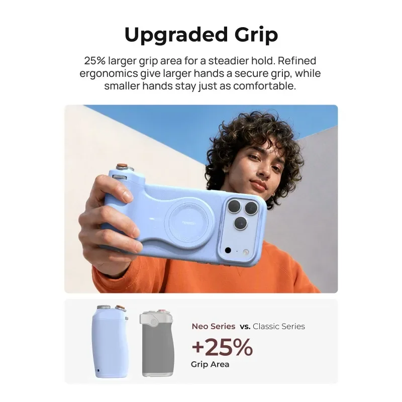 Telesin Camera Grip Kit for IPhone 18 Pro/Pro Max - Burgundy/Glacier, Mechanical Dial, Fn Button, 2X/3.5X Lens Ready