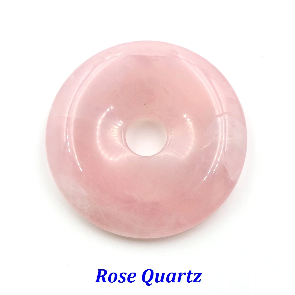 Modische 50mm Große Lochperlen Runde Kreisperlen Naturstein Quarz Kristall Anhänger DIY Friedensknoten Halskette Zubehör Glücksbringer Geschenk – Detail 8