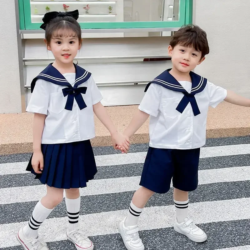 Kindergarten Summer children's school uniforms set Primary school class uniforms Three seasons graduation photo clothing