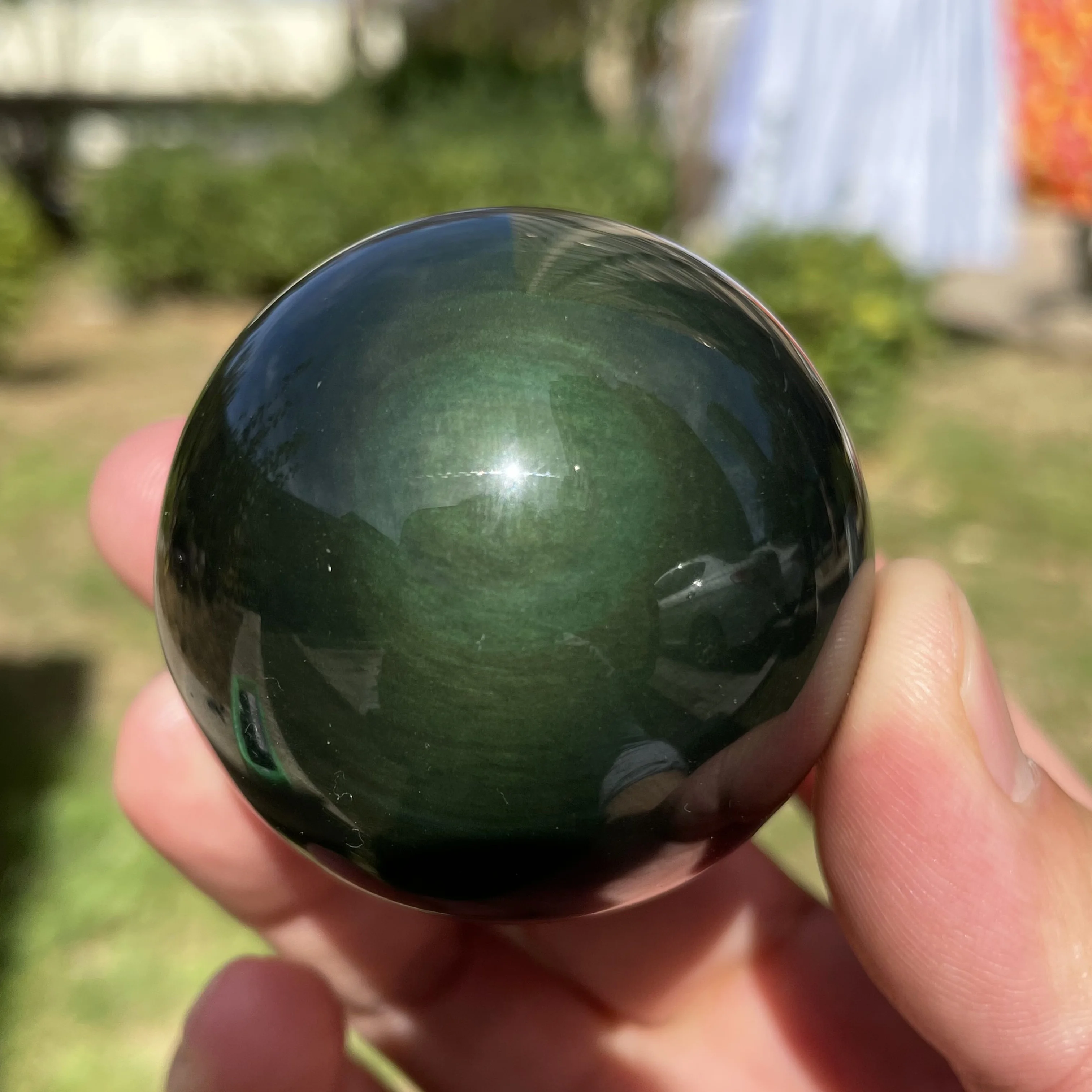 Natural Rainbow Obsidian Sphere Crystal Quartz Ball Healing Stone Meditation Home Decoration Shooting In The Sunlight