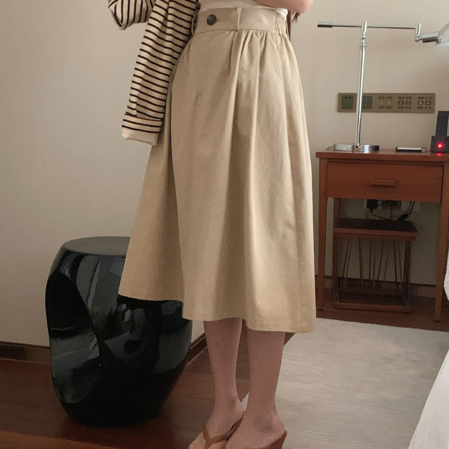 

2025 Winter New Solid Color A-line Mid-length Skirt Umbrella Skirt