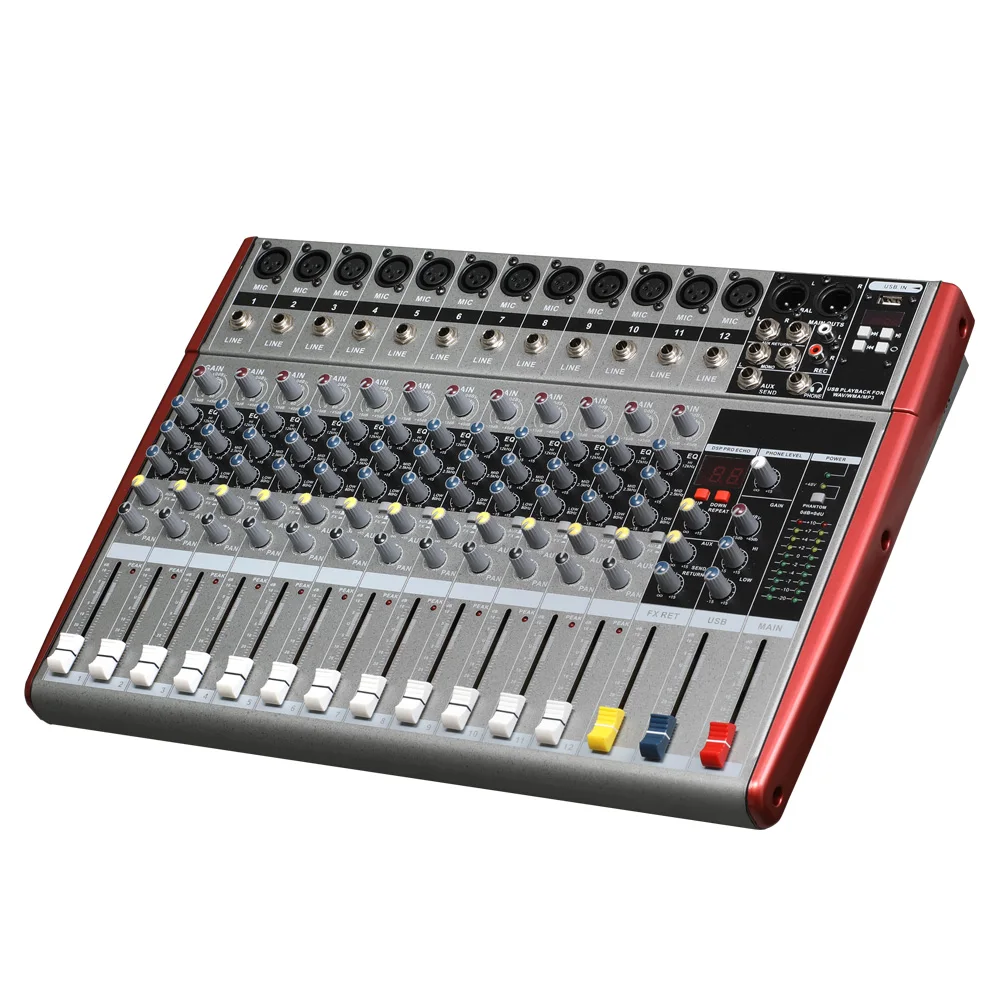 

China Factory Supplying OEM Professional 4/6/8/12 Channels Audio Mixer