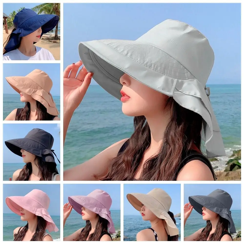 

Ponytail Cap Women's Summer Hat Foldable UV Protection Ponytail Sun Hat Wide Brim Sunscreen Outdoor Sun Bucket Hat Fishing