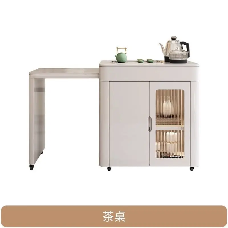 

Luxury rock slab multi-functional retractable home balcony office small apartment mobile light luxury