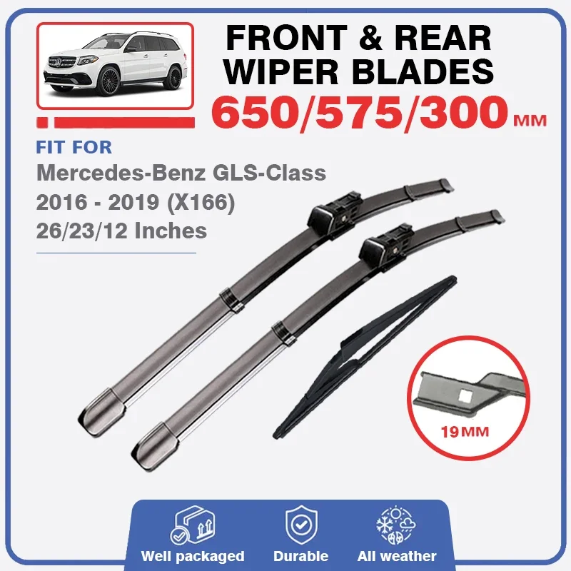 For Mercedes Benz GLS Class X166 2016 2017 2018 2019 Front Rear Windscreen Wiper Blades Accessories GLS450 GLS550 GLS350d 63 AMG