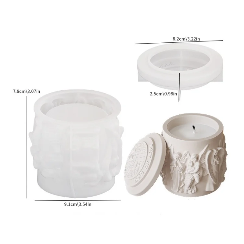 DIY Scandinavian Angel Statue Candle Cup Silicone Mold Storage Jar Aroma Candle Resin Mold Gift Home Decoration