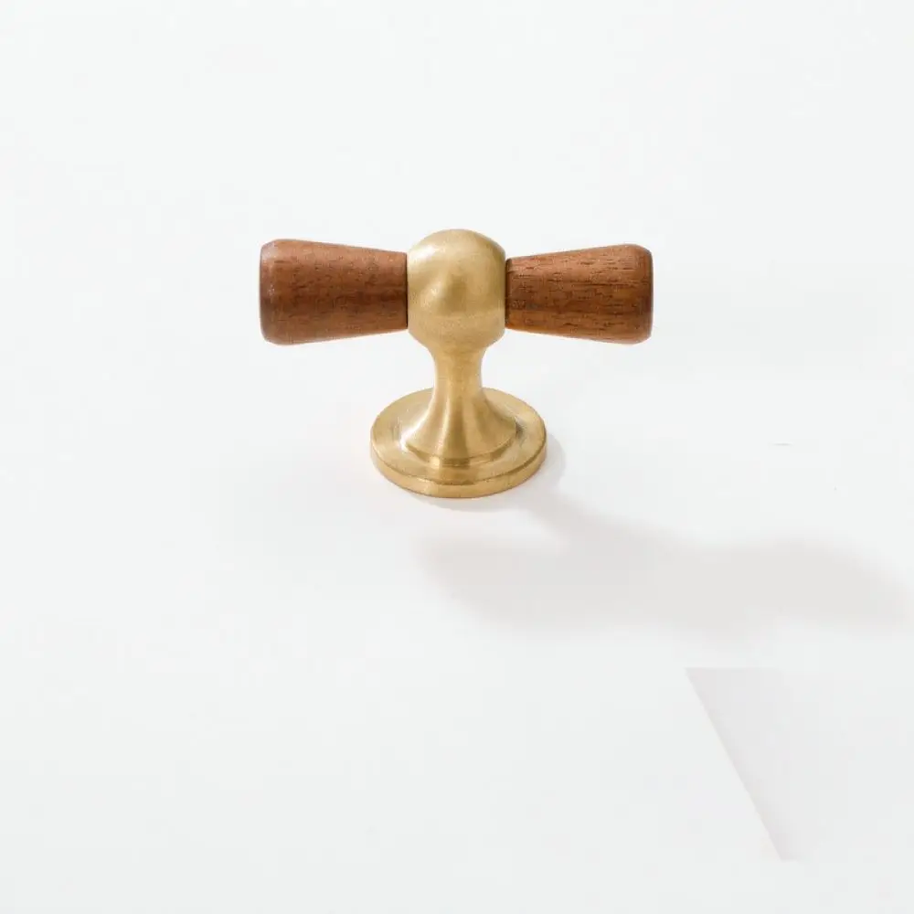 Luxury Walnut Wood Cabinet Handle Gold Brass Furniture Pull Retro Style Drawer Knob For Yingdun Home Decoration Cupboard Parts