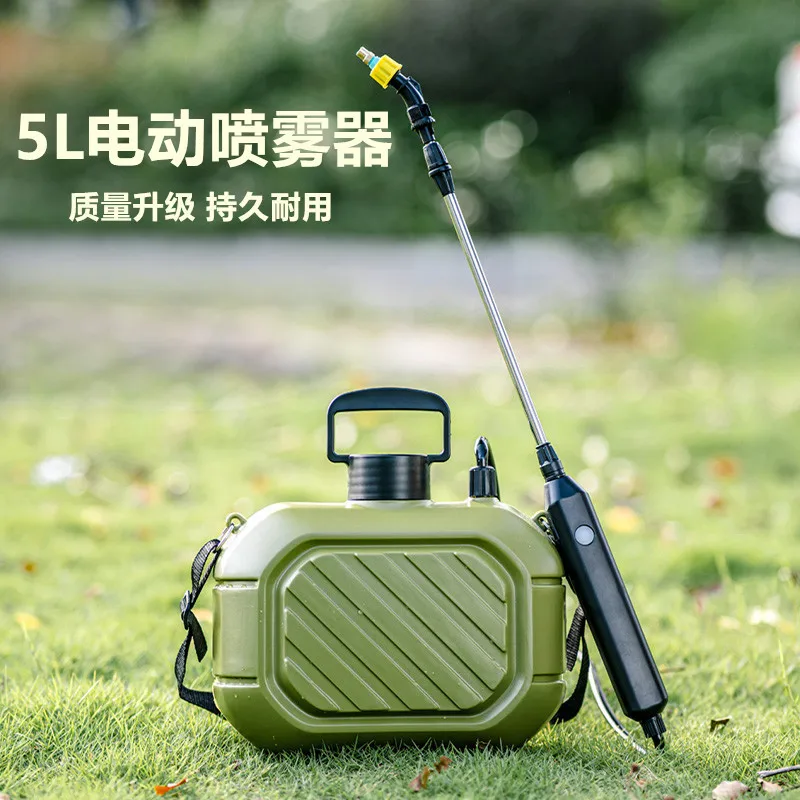 Shoulder electric sprayer Household flower watering disinfection Gardening watering can Portable 5-liter rechargeable