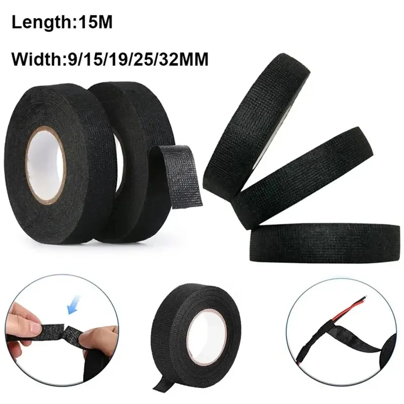 15m Tape Car Engine Compartment Car With High Temperature Resistance Insulation Flame Retardant Velvet Electrical Tape Cloth