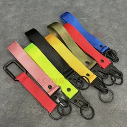 Fashion Solid Color Ribbon Keychain Lanyard Business Gift Key Chain Men Women Car Key Strap Waist Wallet KeyChains Keyrings