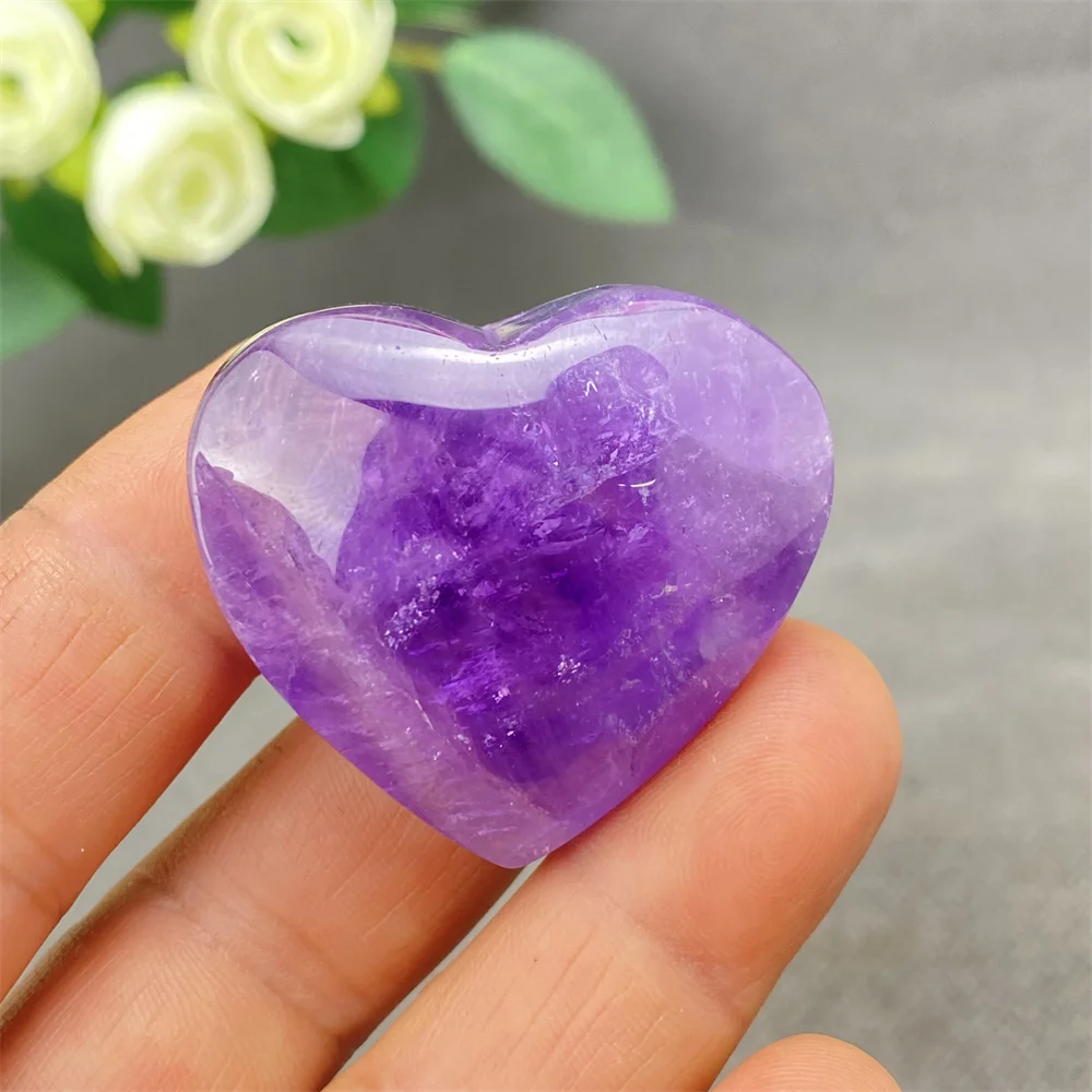 

Natural Amethyst Heart-Shaped Hand Polished Home Decoration Ornaments Unique Holiday Gift Idea for Decoration And Gift