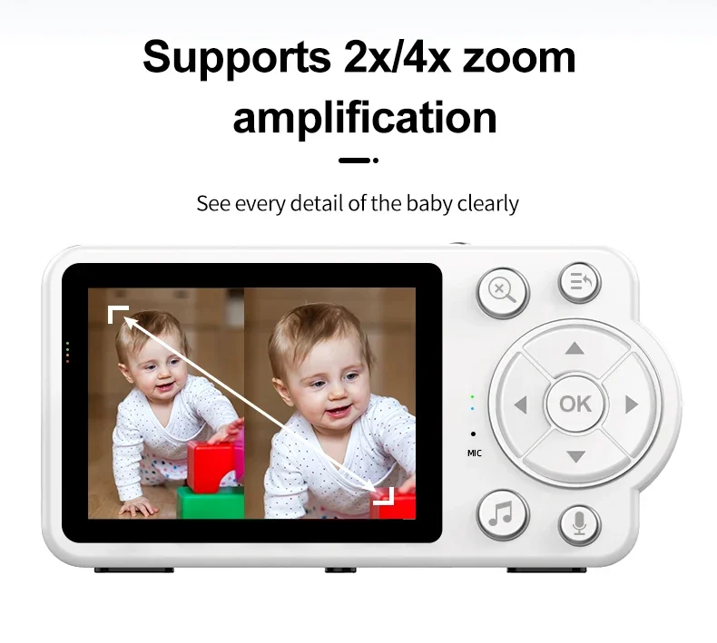 C3 2.8 Inch 720P Baby Monitor Video with Digital 4x Zoom Infrared Night Vision Surveillance Camera Two-Way Intercom Security