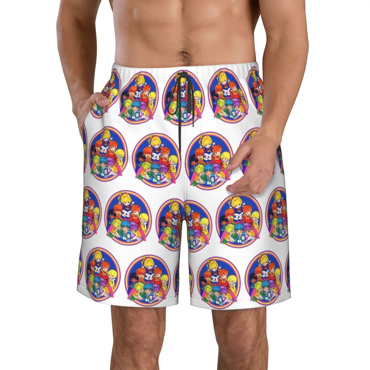 Rainbow Brite And Friend Trunks Beach Board Shorts Casual Quick Dry Swimming Summer Men Pants