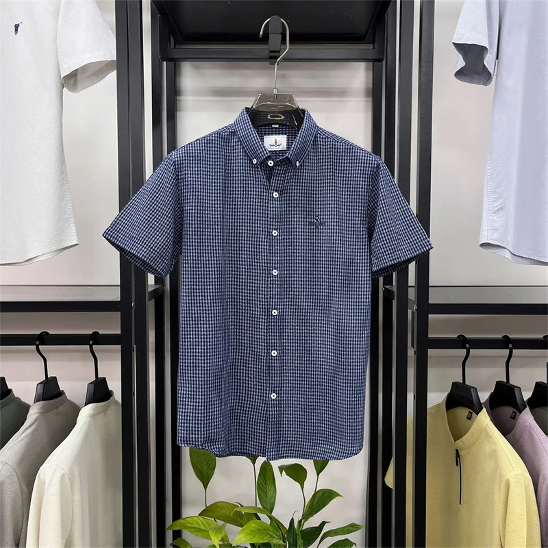 

Summer New Style Men's Plaid Fashionable Lightweight Breathable Skin-Friendly Short-Sleeved Shirt
