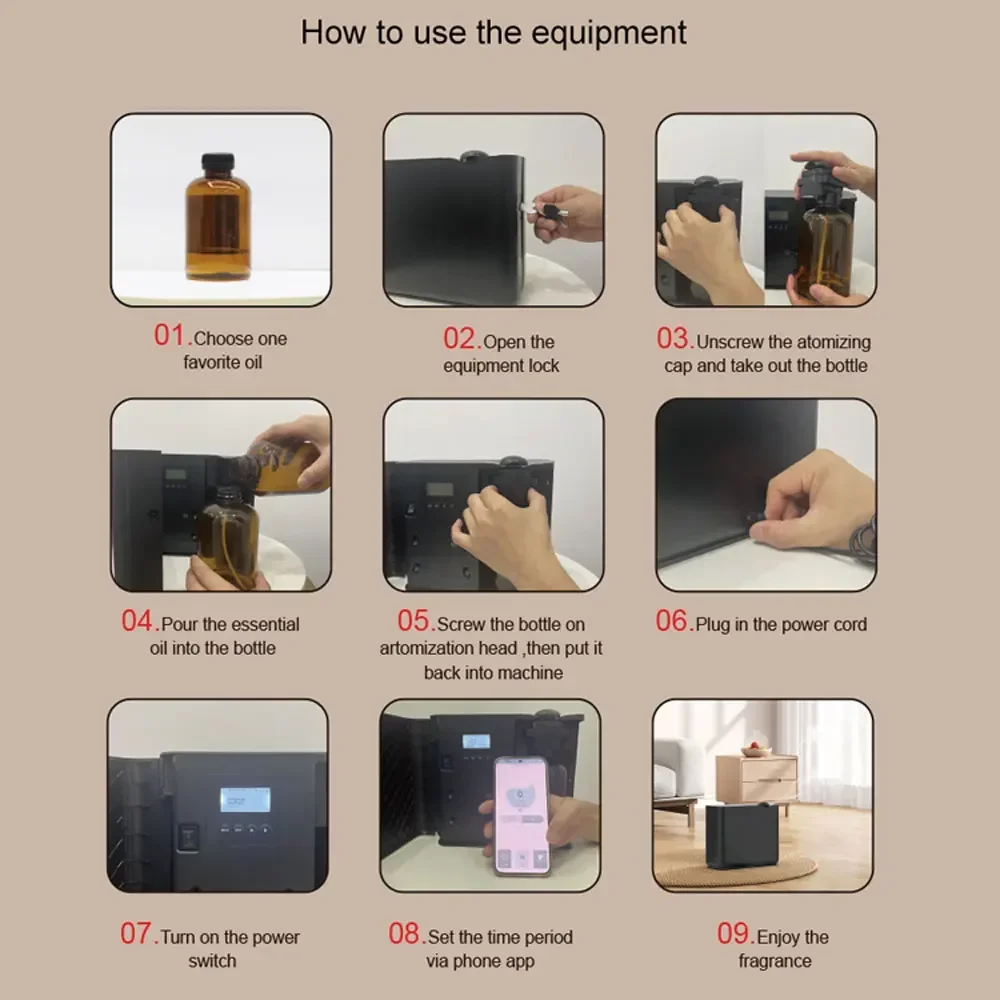 Hotel Commercial Diffuser For Essential Oils Large Room Aromatherapy Machine Wifi Bluetooth Electric Fragrance Oil Diffuser
