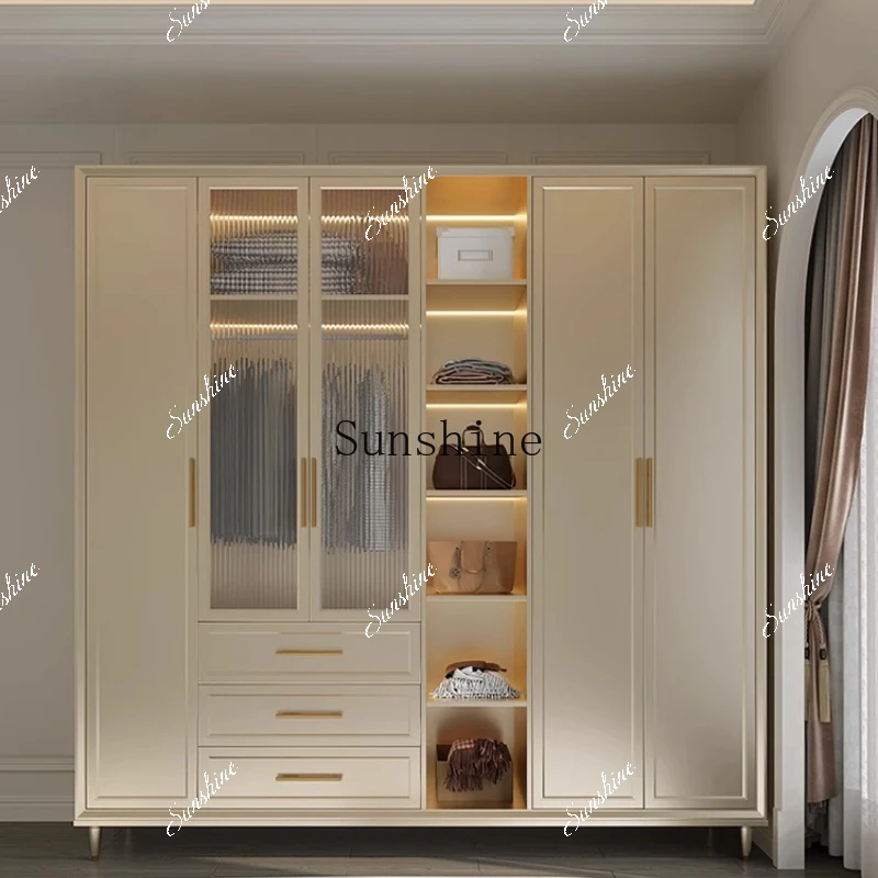 Bedroom light luxury simple wardrobe home master bedroom locker can be customized  FT