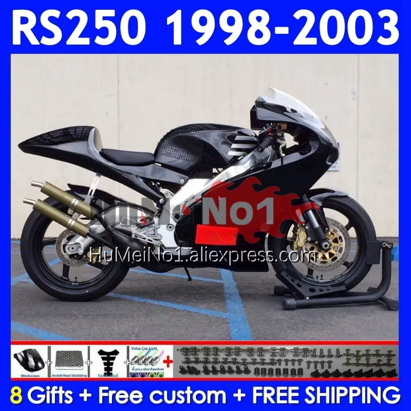 RS250RR For Aprilia RSV250 RS 250 RS250 RR 98 99 00 01 02 03 318No.21 RS-250 black stock 1998 1999 2000 2001 2002 2003 Fairing