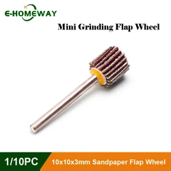 10x10mm Mini Sandpaper Grinding Flap Wheel Emery Cloth Sanding Disc Rotary Shutter Polishing Set 80/120# for Dremel Rotary Tool