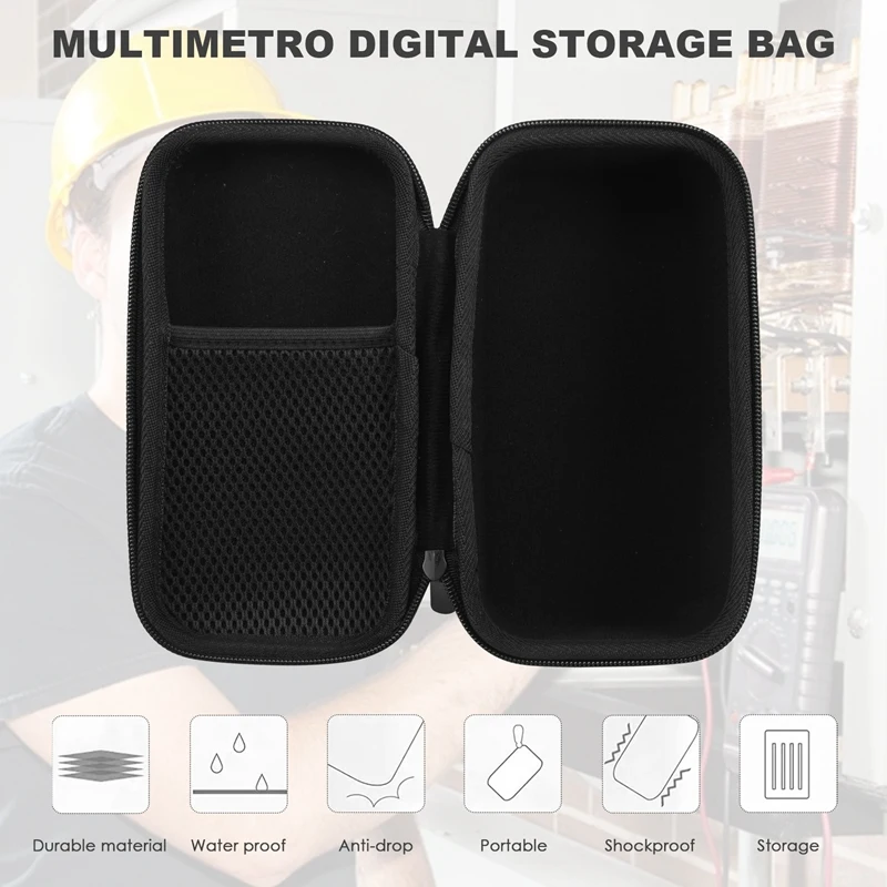 Estuche rígido de viaje de repuesto para multímetro Digital KAIWEETS, TRMS, 6000 recuentos, voltímetro, bolsa de almacenamiento de rango automático