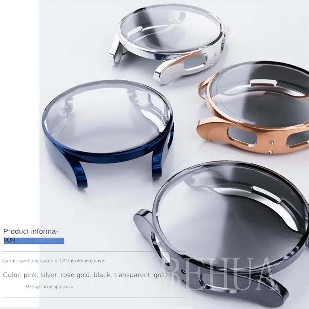 TPU Transparent Screen Protective Case For Samsung Galaxy Watch 6 5 44mm 40mm Full Protector Cover Shockproof Ultra-Thin Shell