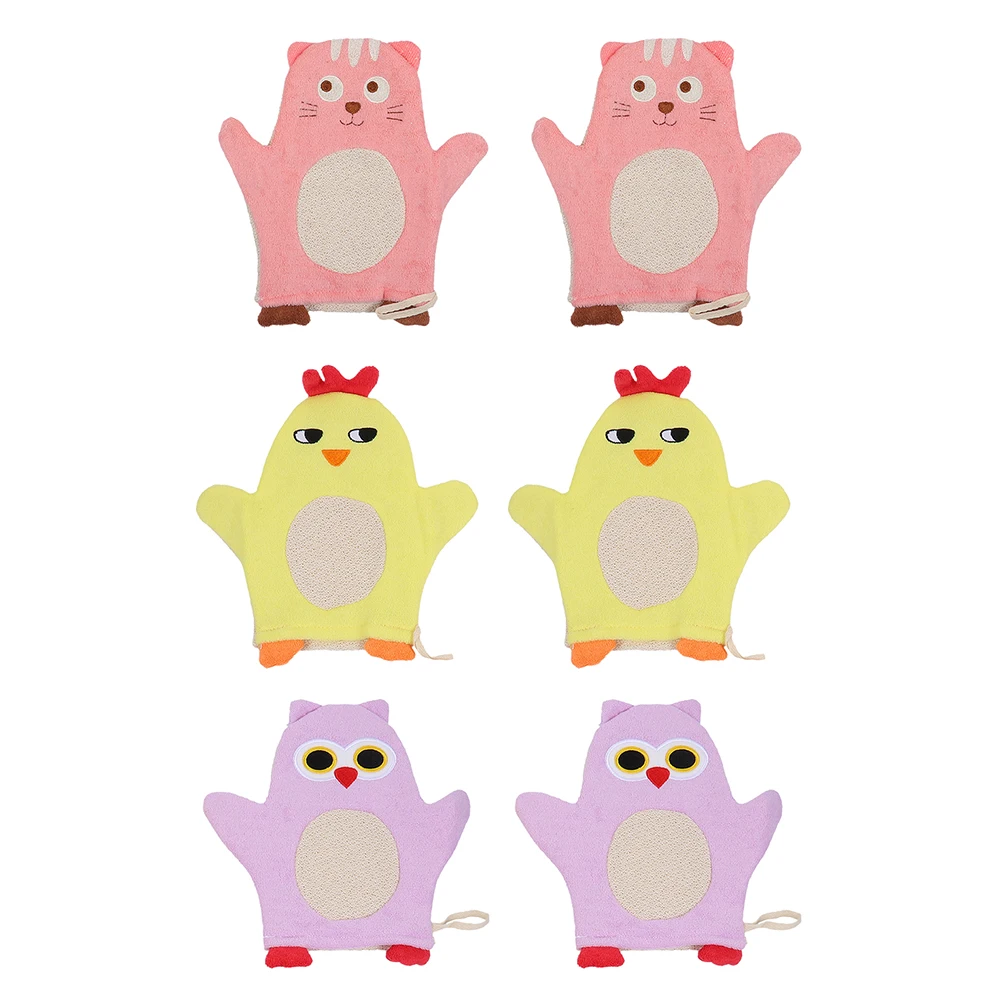 

6Pcs Baby Bath Scrubber Mitts Soft Cotton Washcloths Assorted Colors Comfortable Lightweight Shower Towels Infant Bath Supplies